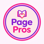 PagePros circular logo with a light pink background
